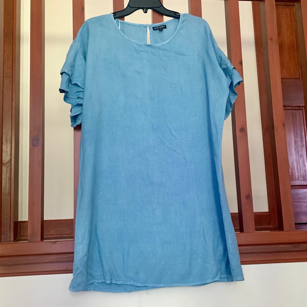 Jean ruffle sleeve dress from Style Envy